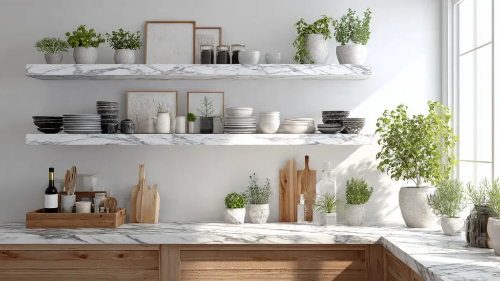 How to organize a small kitchen without cabinets?